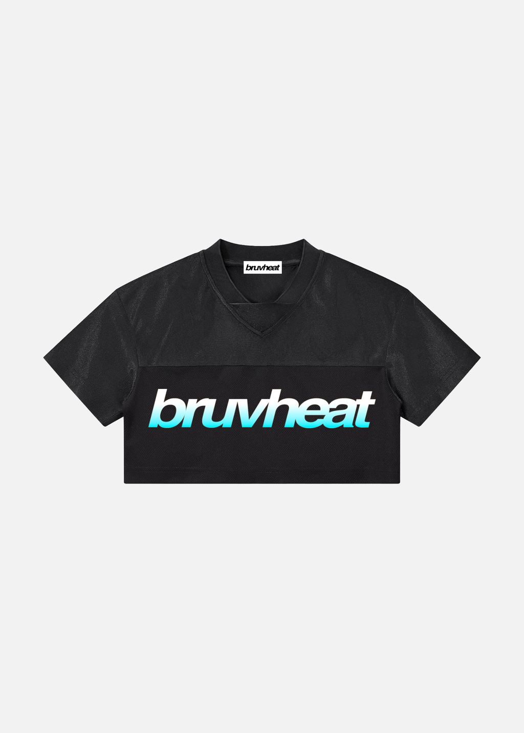 Solana Black Paneled V-Neck Cropped Soccer Jersey
