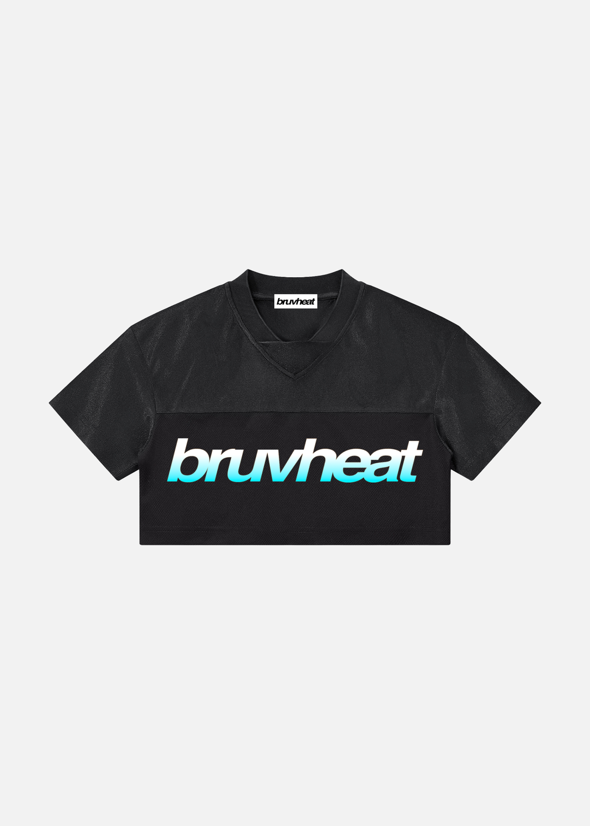 Solana Black Paneled V-Neck Cropped Soccer Jersey