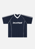 Cooper Navy & White Striped Collared Soccer Jersey