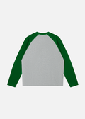 Rylan Heather Grey & Green Colour-Block Raglan Long-Sleeve T-Shirt