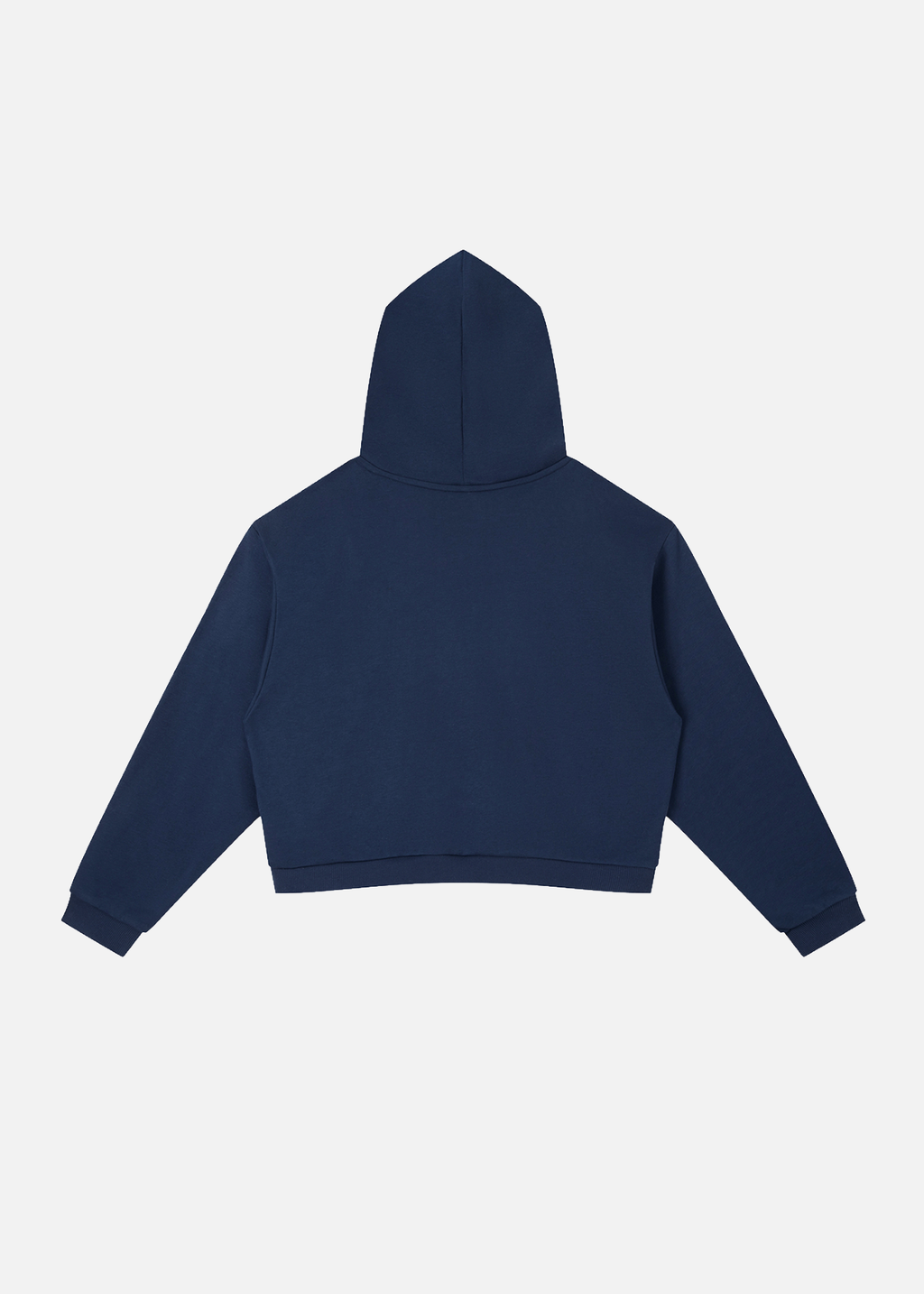 Pulse Navy Contrast Side-Stripe Cropped Hoodie