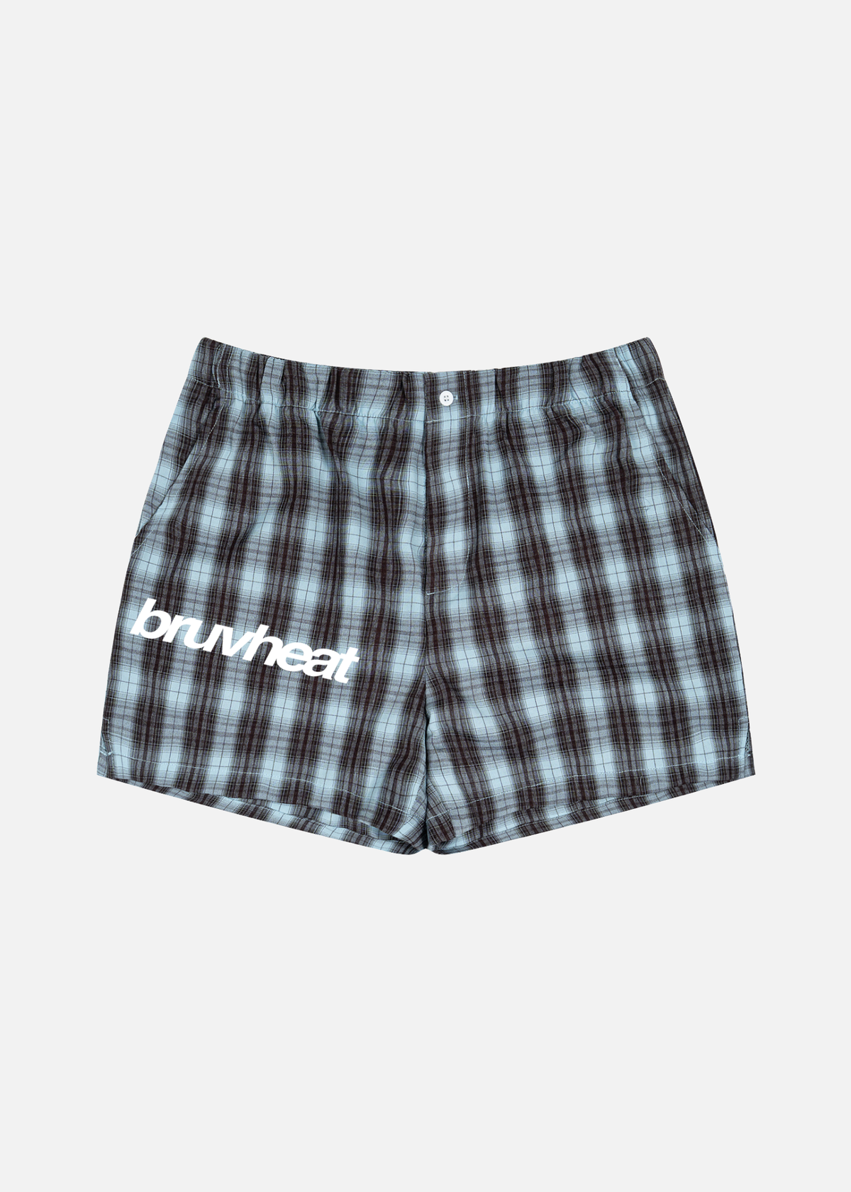 Hudson Brown & Blue Plaid Loose-Fit Shorts