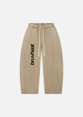 Tahoe Mineral Wash Khaki Barrel-Leg Pants