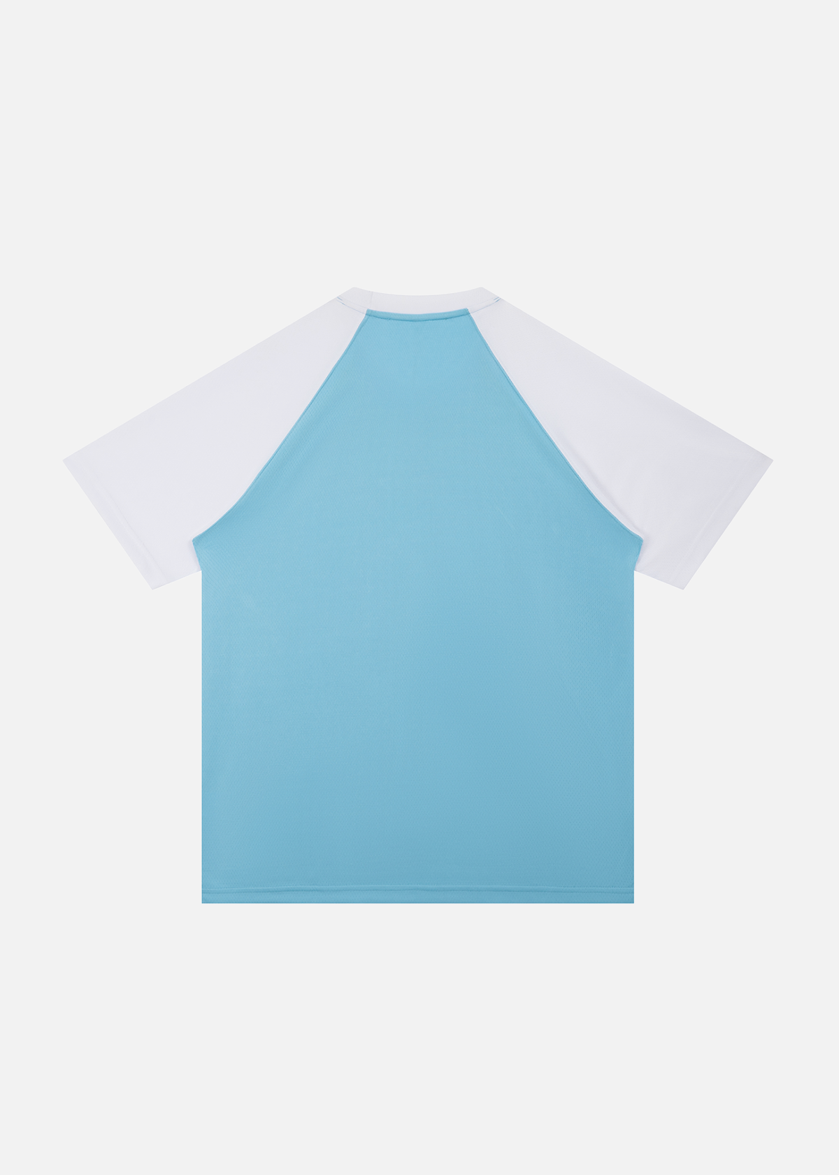 Cascade Blue & White Contrast Raglan Mesh T-Shirt