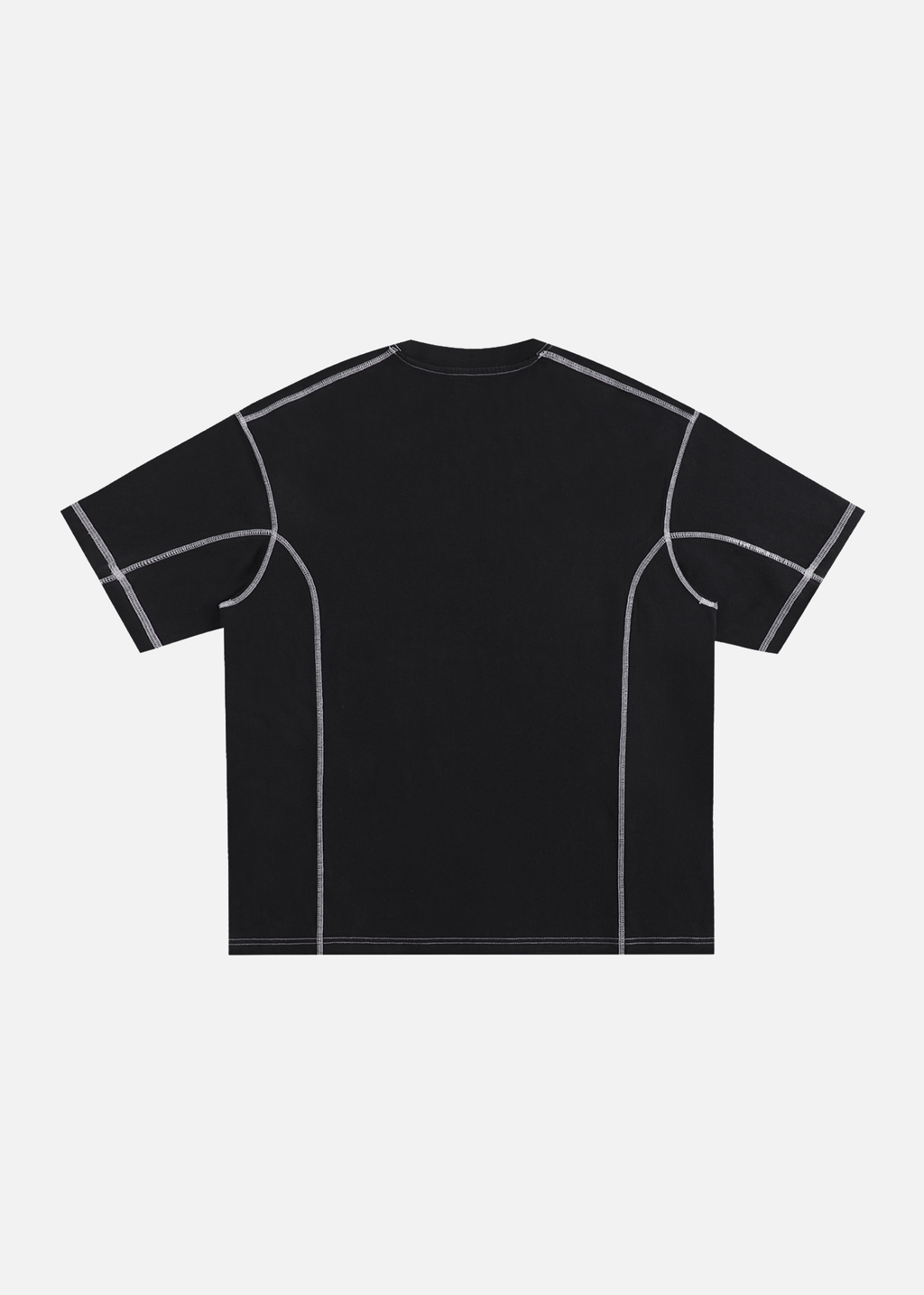Phantom Black Contrast-Stitched Cotton T-Shirt