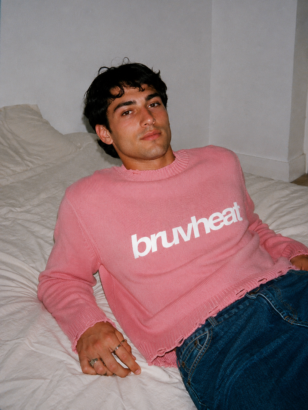 Austin Vintage Washed Pink Hand-Frayed Sweater