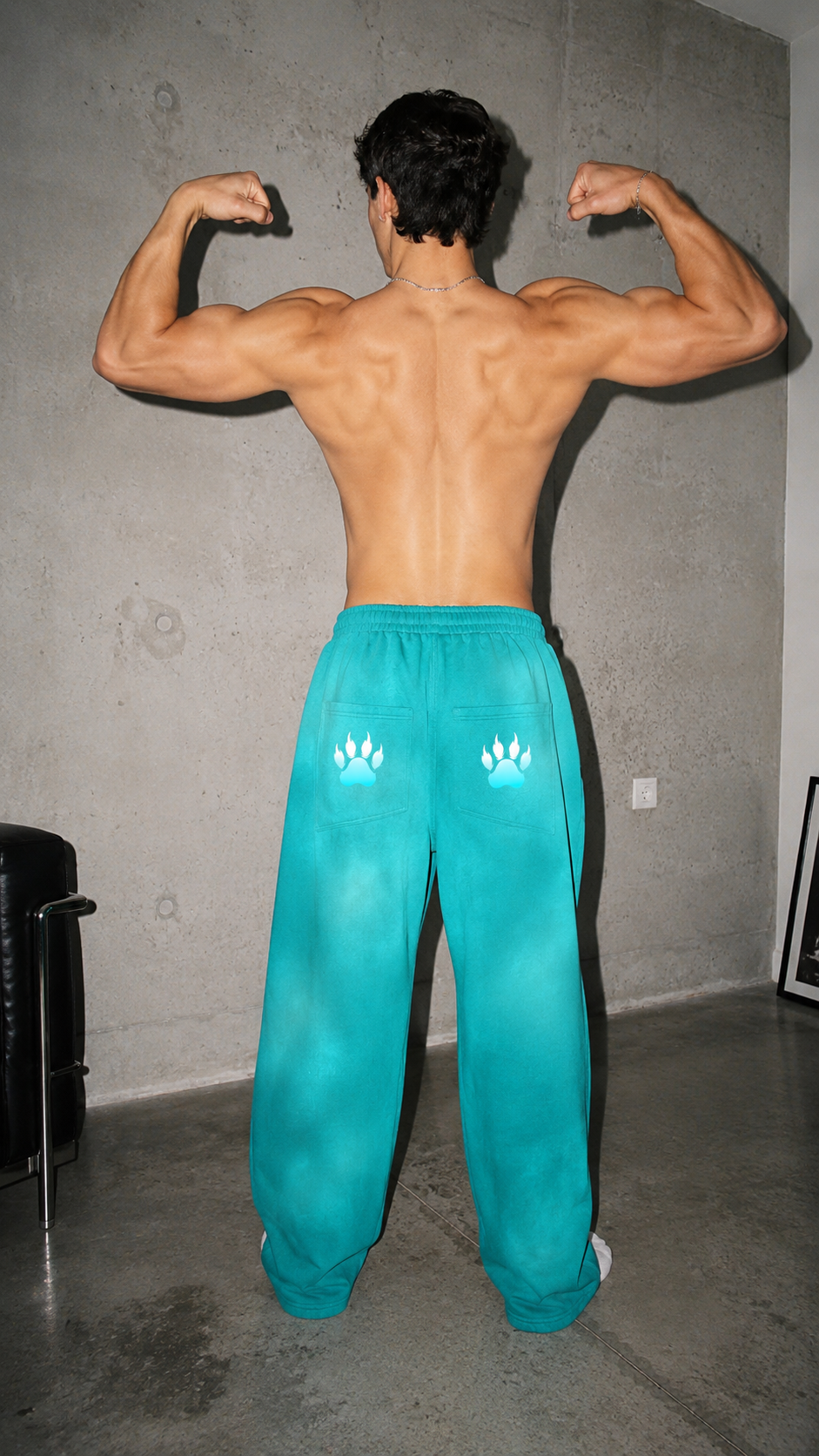 Stryker Sunfade Teal Wide-Leg Fleece Sweatpants