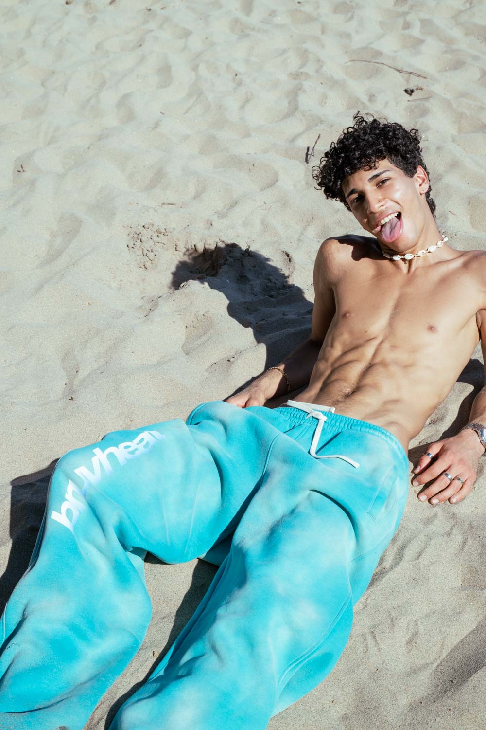Stryker Sunfade Teal Wide-Leg Fleece Sweatpants