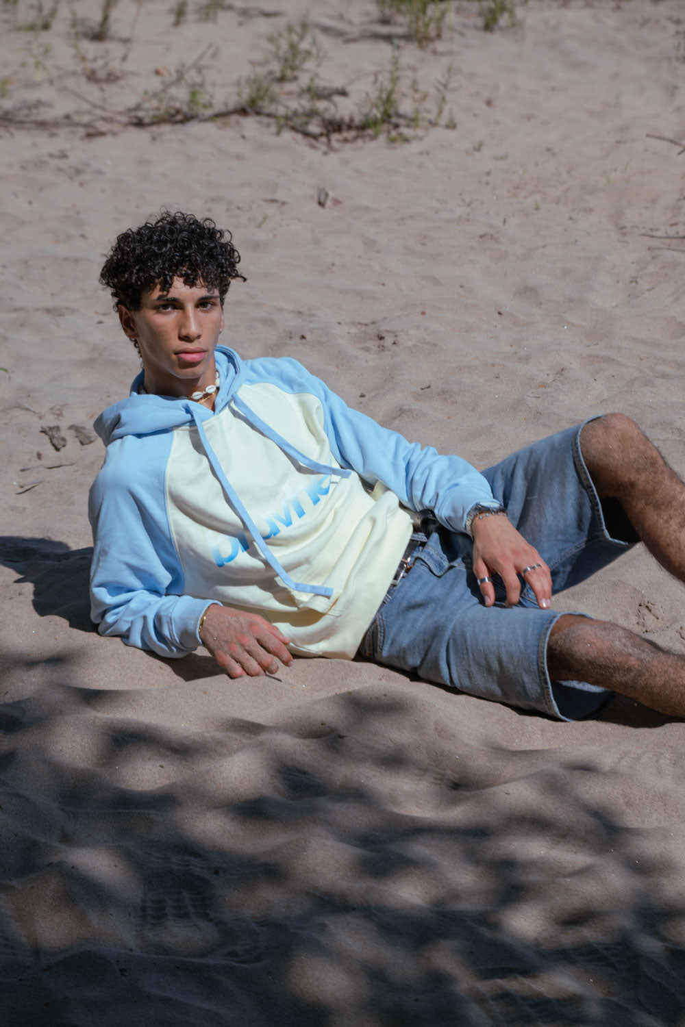 Malibu Apricot & Sky Blue Raglan Hoodie