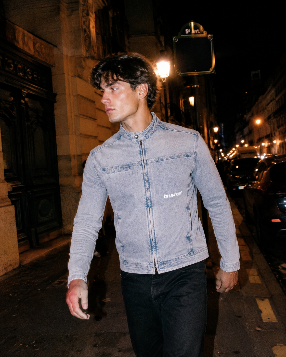 Mirage Vintage Wash Blue Zip Denim Jacket