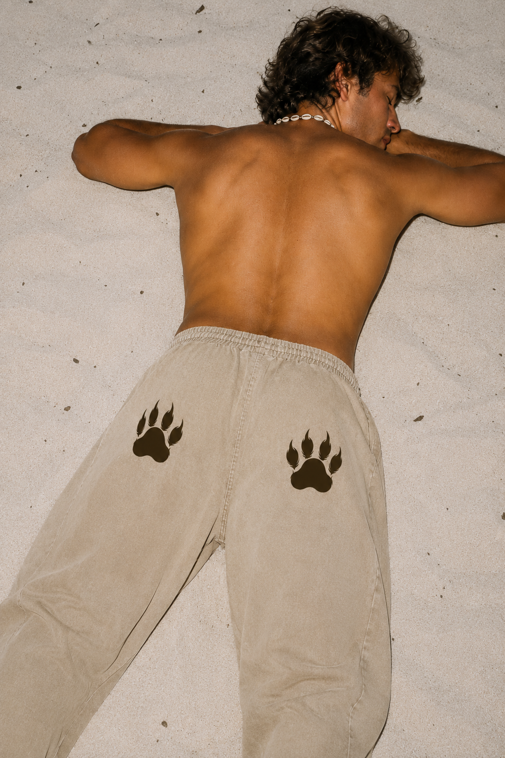 Tahoe Mineral Wash Khaki Barrel-Leg Pants