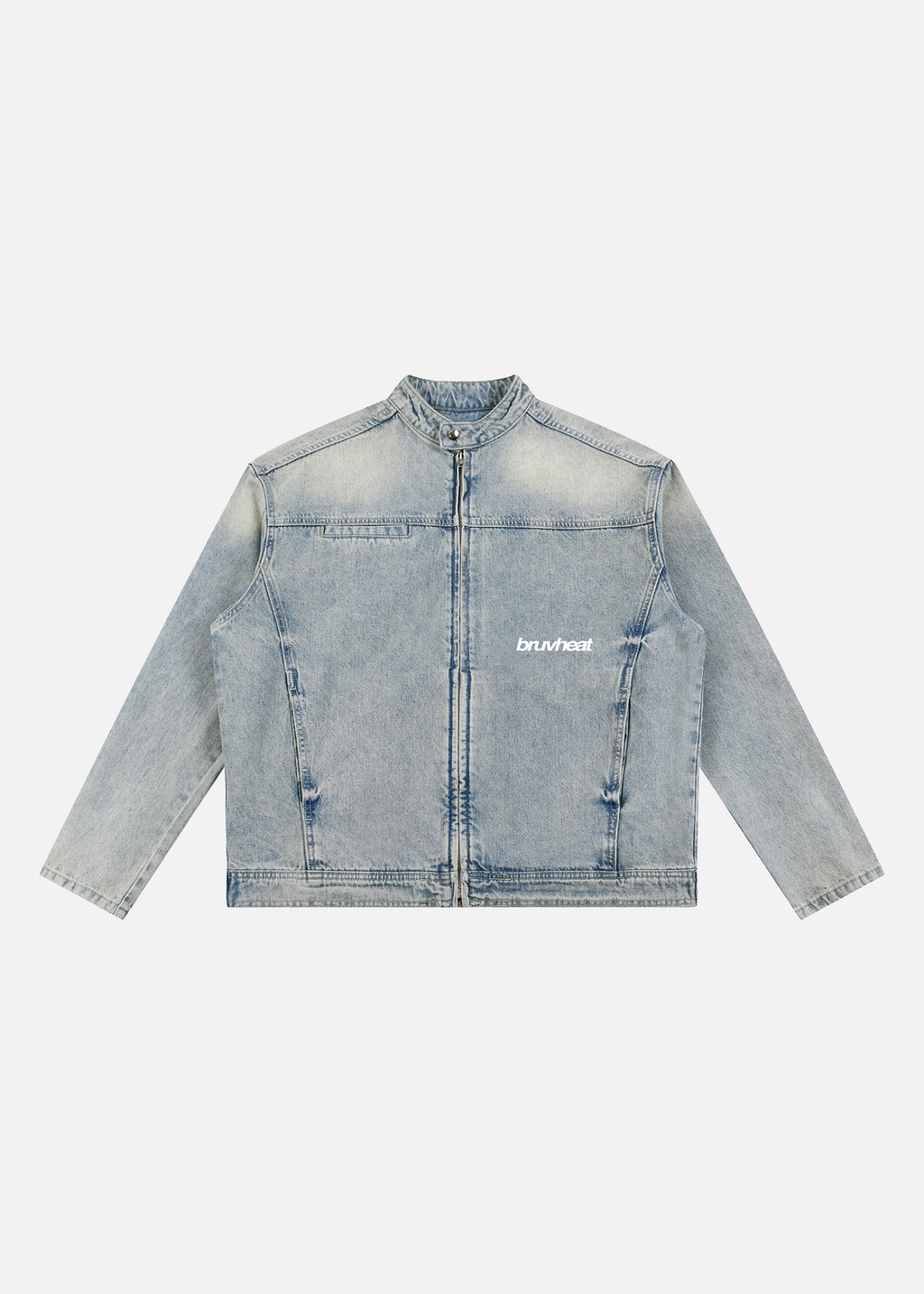Mirage Vintage Wash Blue Zip Denim Jacket