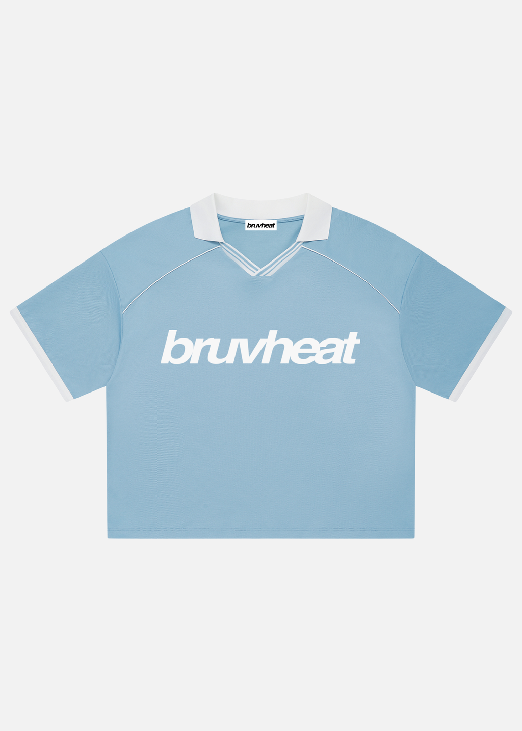 Crusher Blue Collared-Piping Boxy Soccer Jersey