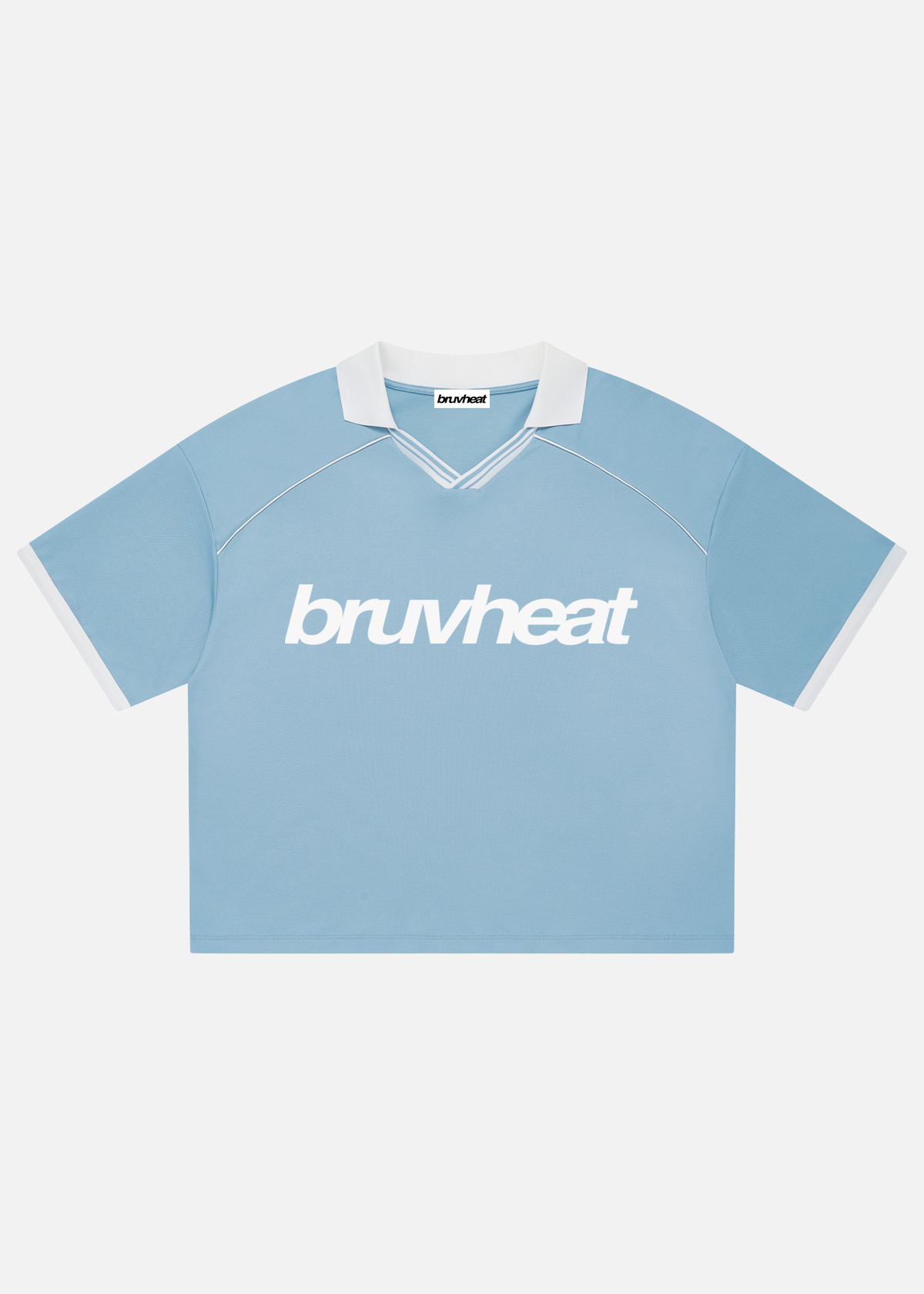 Crusher Blue Collared-Piping Boxy Soccer Jersey