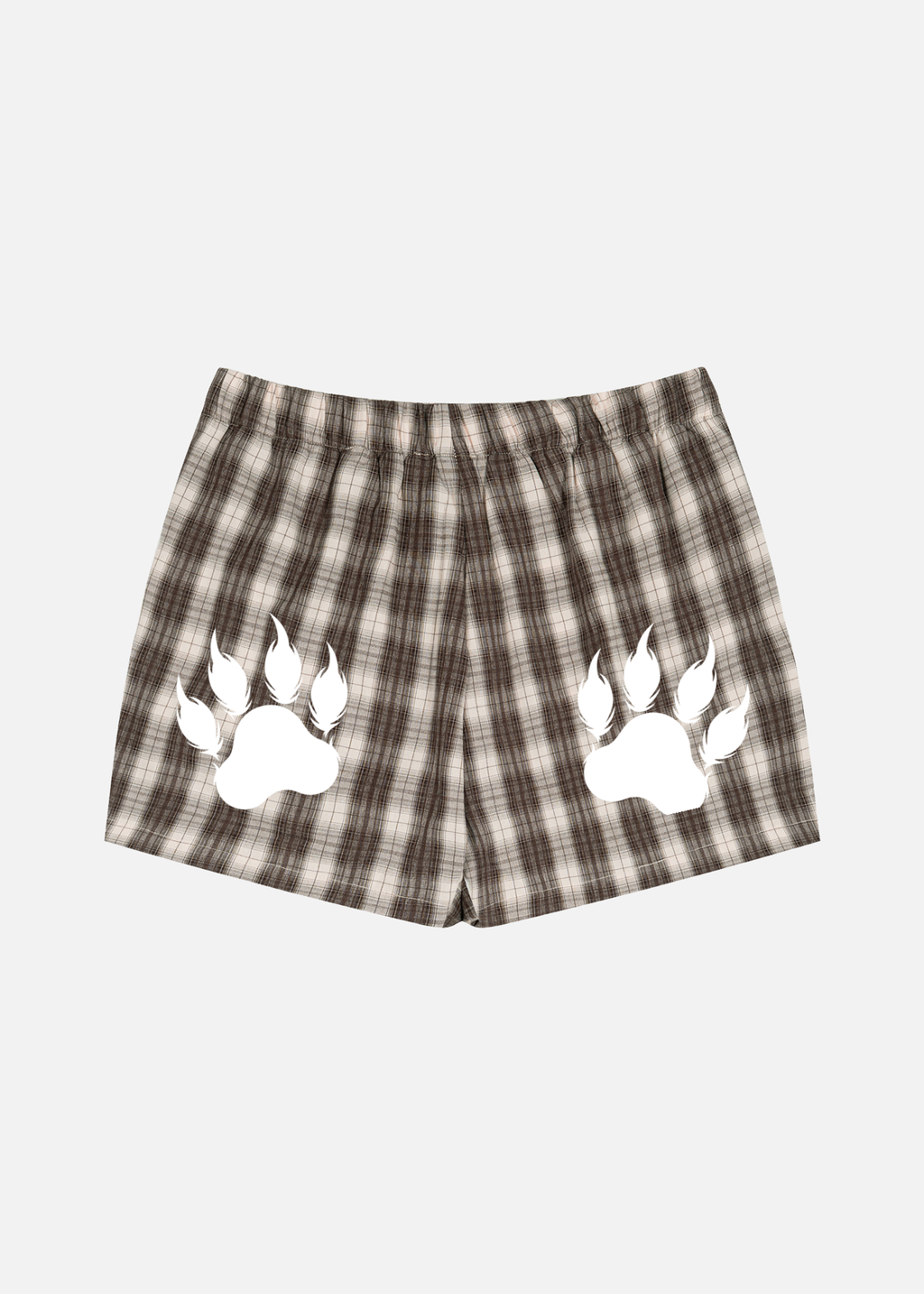 Hudson Brown & Apricot Plaid Loose-Fit Shorts