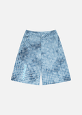 Chet Vintage Wash Blue Plaid Loose-Fit Shorts